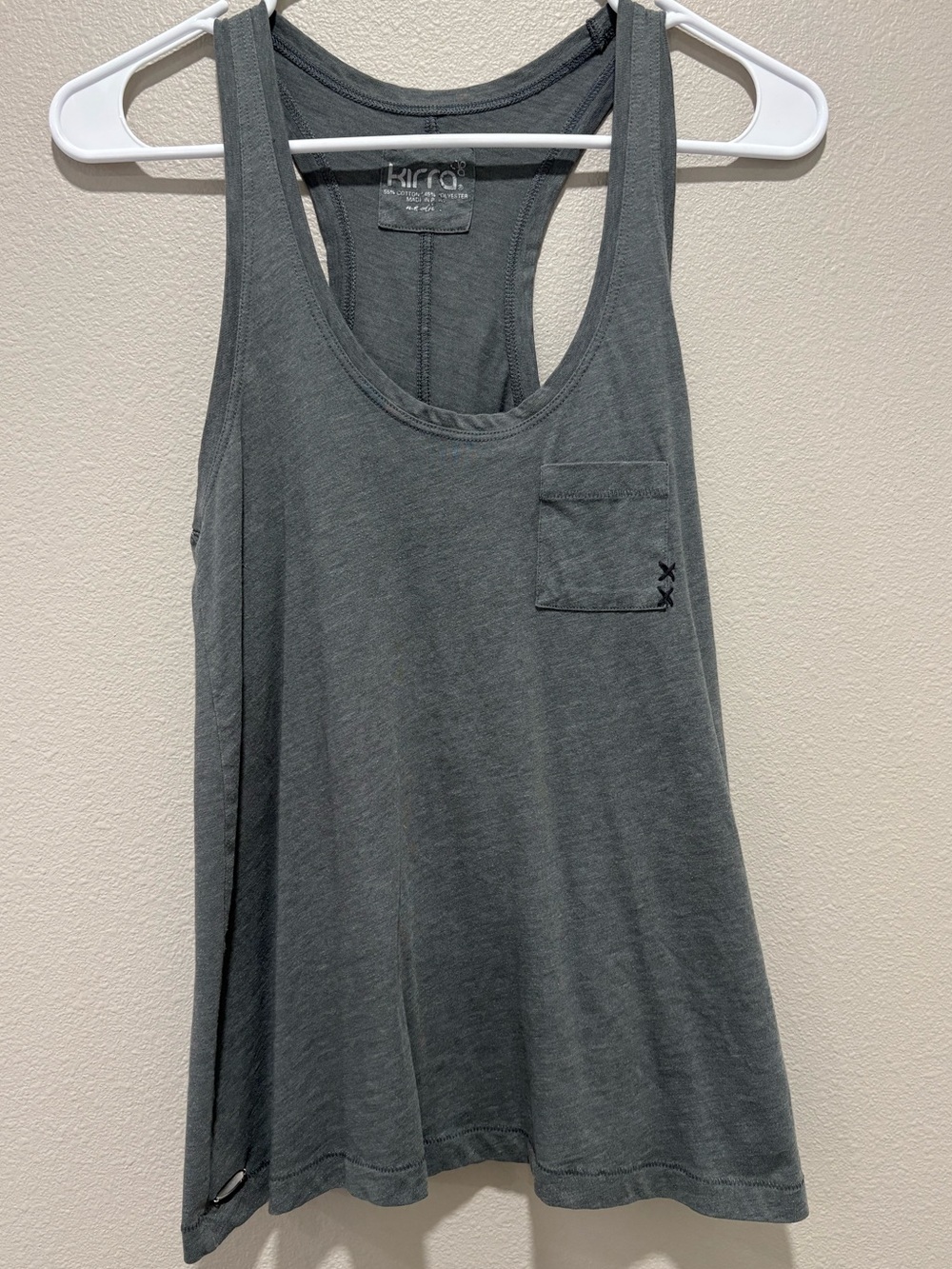 Kirra Racerback Tank Top in Charcoal Gray Medium